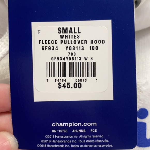 Champion Hoodie White Size Small - New with tags - Picture 4 of 4